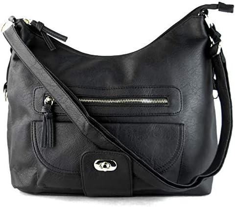 Xardi London Large PU Leather Cross Body Bag with Compartment - Over the Shoulder Bags for Women - Teenager Girl Handbags with Long Adjustable Strap - Mobile Phone Pocket UK