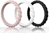 Made for Her Stackable Silicone Wedding Rings for Women - Thin Rubber Bands for Active Sports Female - Combo Colors Pack