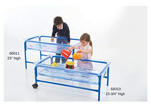 edx Education Sand and Water Play Table - 23" High - Stainless Steel Frame - Includes Cover and Plug - Indoor and Outdoor - Discovery and Sensory Table for Kids (Renewed)