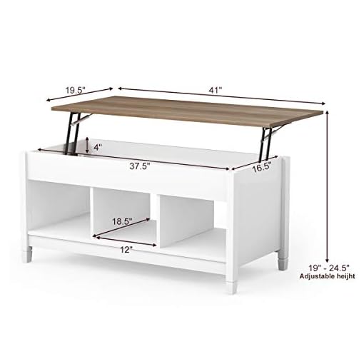 Tangkula Wood Lift Top Coffee Table, Modern Coffee Table w/Hidden