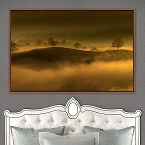 signwin Framed Canvas Wall Art Foggy Mountains Aerial...