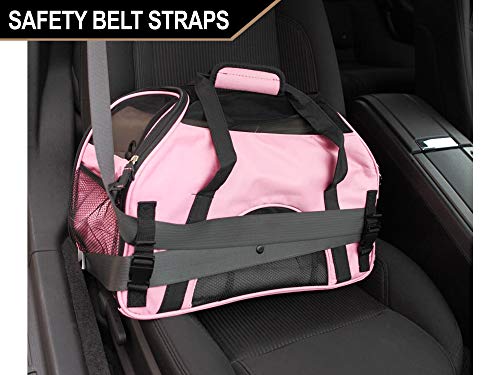 ToysOpoly Premium Pet Travel Carrier, Airline Approved, Soft Sided with Fleece Bed Mats, Perfect for Small Dogs, Cats, Birds, Rabbits, and Chicken (Black) - Thumbnail 7