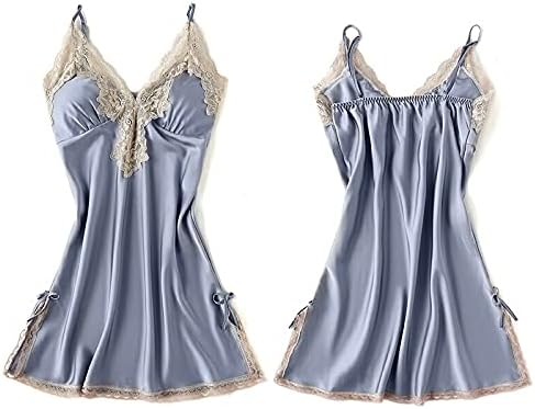 La Verre サテン ワンピース ルームウェア パジャマ セクシー 春 夏 可愛い カップ付き レディース レース ルームワンピース ネグリジェ 通販 Amazon