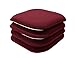 GoodGram 4 Pack Non Slip Ultra Soft Chenille Premium Comfort Memory Foam Chair Pads/Cushions - Assorted Colors (Country Burgundy)