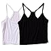 Micmall Cami Camisole Short Y Style Spaghetti Strap Women's Tank Top White/Black