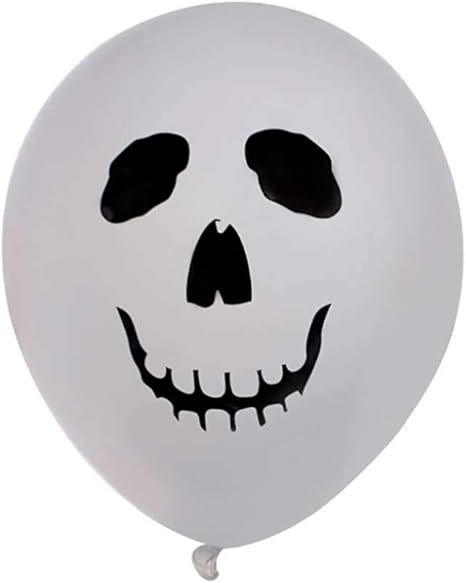 Amazon Co Jp Aulley 1セット 4セット ハロウィンラテックスバルーン スカルゴーストプリントバルーン ホワイトガーゼ 怖い ハロウィンパーティー装飾 12 Inches 8888srrpmt ホーム キッチン