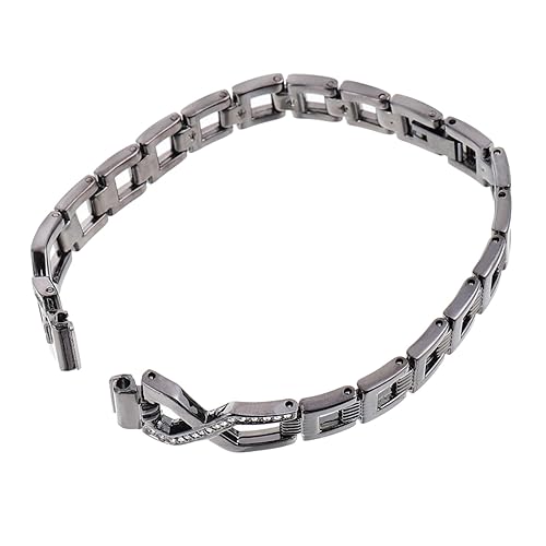 WRITWAA Hr Metal Wristband Rhinestone Strap X-shaped Belt Watch Accessories Replacement for Watch