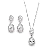 UDYLGOON UDORA Teardrop Cubic Zirconia Drop Earrings Necklace Bridal Jewelry Sets Wedding Prom Gifts For Bridesmaid
