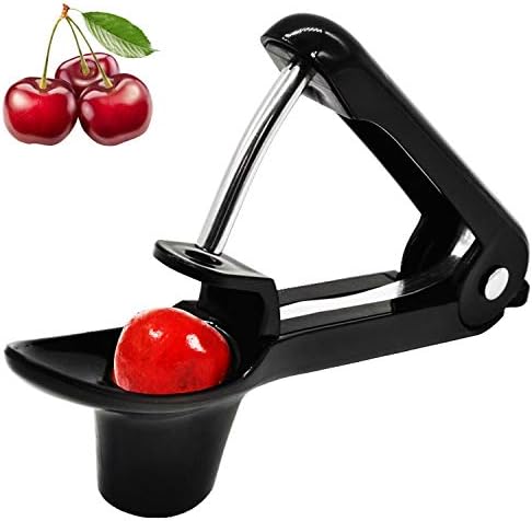 Cherry Pitter Yisscen Cherry Olive Seed Remover Tool With Foodgrade Silicone Cup Heavyduty Cherry Stonercherry Core Removeroliver Pitter With Spacesaving Lock Design Black