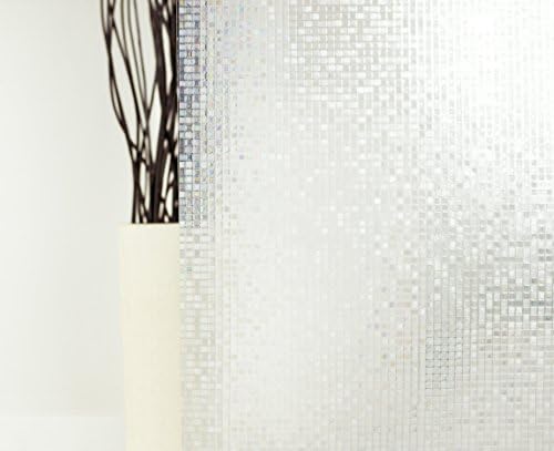 Prestige Home Fashion Premium 3D Non-Adhesive EVA Privacy Window Film, Non-PVC, 5 ft x 13 ft, Mosaic