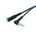 KetDirect 50cm(1.5ft) Right Angle 4 Pole 3.5mm 1/8 inch Male to 4 Pole 3.5mm 1/8 inch Female Stereo Audio Headphone Earphone Extension Cable Adapter Cord Tangle-Free Braided Wire