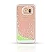 Galaxy S7 Edge Case, Wuloo Samsung Galaxy S7 Edge Hard Case Fashion Creative Design Flowing Liquid Floating Luxury Bling Glitter Sparkle Love Heart Hard Case for Girls Children