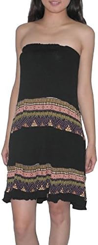 Womens Gathered Bodice Crinkle Summer Dress or Skirt Multicolor