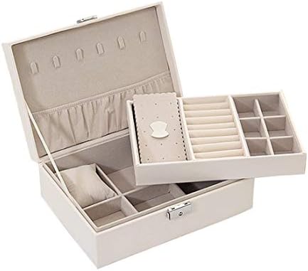 Inroserm PU Leather Jewelry Box, Jewelry Case with Compartments for Female Student Girl