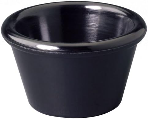 Gessner 0391 BLACK Melamine 1.5 Oz Smooth-Sided Ramekin - Dozen