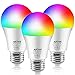 Venanoci Smart Light Bulb 2.4G(Not 5G), WiFi LED RGBCW Color Changing Bulbs 2700K-6500K with White Lights Work with Alexa, Echo, Google Home and IFTTT(No Hub Required), A19 E26 60W Equivalent-3 Pack