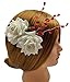 Rose Hair Comb Flower Hair Clips Wedding Party Havana Nights Hair Accessories for Women Stage Outfit (cream+hot red)