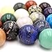 ZZKOKO Gemstones for Kids, 20PCS Handicraft Natural Gemstone Rocks Set, Mineral Polished Natural Stones from Around The World, Decorative Stones Ball Rock and Mineral Educational Collection Gem Kit