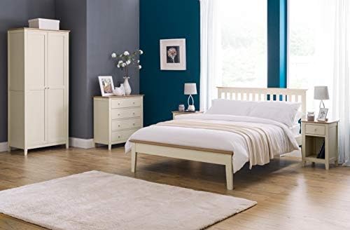 Julian Bowen Shaker Bed, Wood, Oak/Ivory, Double