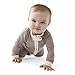 baby deedee Double Zipper Onesies, One Piece Cotton, Long Sleeve Footless Baby Pajamas, 6-12 Months, Heather Mocha