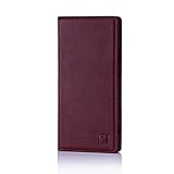 32nd Classic Series - Real Leather Book Wallet Case Cover for Sony Xperia XA1 Ultra, Real Leather Design with Card Slot, Magnetic Closure and Built in Stand - Burgundy