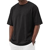 COOFANDY Men's Cotton T-Shirts Oversized Shirt Short Sleeves Streetwear Loose Fit Summer Tee Tops Washed Basic Unisex Shirts