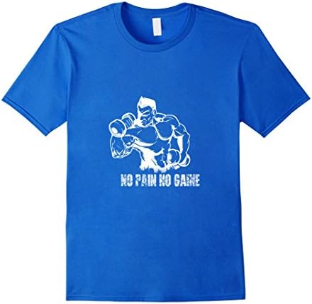 Men's knight cloth  No pain no gain fitness tshirt  3XL Royal Blue
