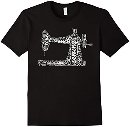Men's Sewing Shirt: Funny Sew Machine Words Gift T-Shirt 2XL Black