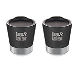 8oz Klean Kanteen Vacuum Insulated Stainless Steel Tumbler, shale black - 2 Pack