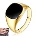 DDLBiz Men Classic Solid Polished Stainless Steel Signet Ring Gold/ Silver ，Size: 7,8,9,10,11,12 (10, Gold)