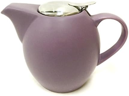 Tea Master Pearl Solid Color Teapot w/ Stainless Steel Infuser and Lid (30-Ounce, Matte Purple)