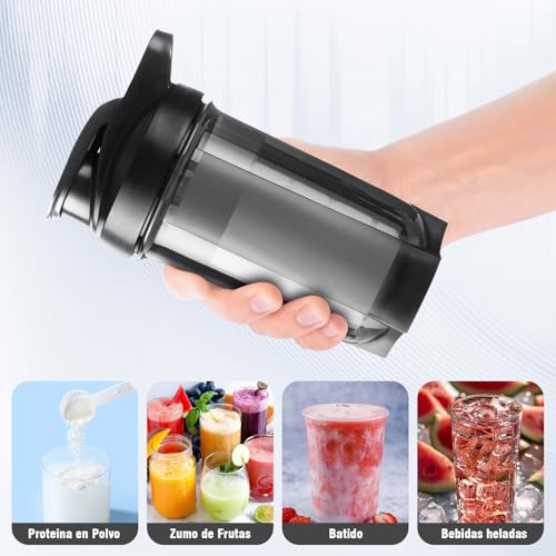 THBPMU (2 piezas) 500ML Botella para Proteina de Coctelera，Botella Deportiva de Proteína, Vaso Agitador de Proteína con Mezclador, Sin BPA y 100% a Prueba de Fugas
