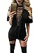 TOB Women's Sexy Halter Lace up T Shirt Mini Club Dress ,Black,Medium