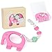 Teething Pain Relief BPA Free Silicone Toy and Pacifier Clip Holder for Stylish Little Girls, Pink Elephant Teether Toys, Best for Freezer, 6 12 Months 1 Year Old - Baby Shower Gifts