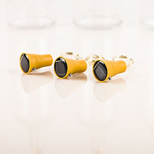 PaperLanternStore.com BULK PACK (3) Solar Powered 15 Cool White LED Cork Wine Bottle Lamp Fairy String Light Stopper, 5FT (3pc)
