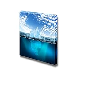 Canvas Prints Wall Art - Antarctic Iceberg in The Ocean Beautiful Polar Sea | Modern Wall Decor/Home Decoration Stretched Gallery Canvas Wrap Giclee Print. Ready to Hang - 12" x 12"