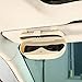HOLDCY Sunglass Clip Holder for Car Sun Visor,Eye Glasses Storage Box - Automotive Accessories Leather 1Pcs Apply to All Car Models (Beige)