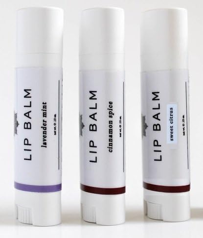 Whole Apothecary All Natural Organic Skin Care: Hydrating Lip Protection, Smooth + Soften Certified Organic Lip Balm - Variety 3 Pack (Sweet Citrus, Lavender Mint, Cinnamon Spice 1 each)