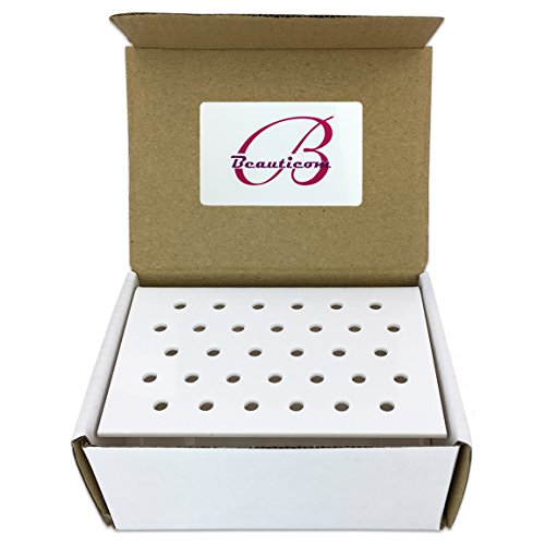 Beauticom 32 Piece White Plastic Nail Tip Sticks With Display Stand Set