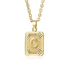 Glimmerst Initial Pendant Necklace Stainless Steel