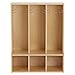 ECR4Kids Streamline 3-Section Toddler Coat Locker with Bench, Kids Furniture, Natural