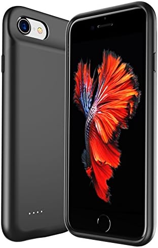 iPhone 6s 6 7 8 Battery Phone Case Slim Rechargeable Extended Protective Battery Charging Case with Magnetic Stand Function [Lightning Charging Port] and [Jack 3.5mm Port] (4.7 inch)-3000 mah (Black)