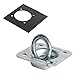 DC Cargo Mall 4-Pack Black Trailer Mounting Backplates for D Ring Tie-Down Square Recessed Pan Fitting Bolt-on Installation