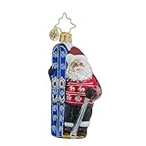 Christopher Radko Hitting the Slopes Little Gem Santa Claus Christmas Ornament