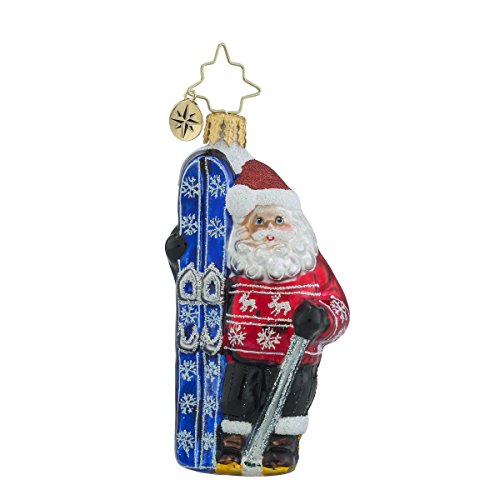 Christopher Radko Hitting the Slopes Little Gem Santa Claus Christmas Ornament