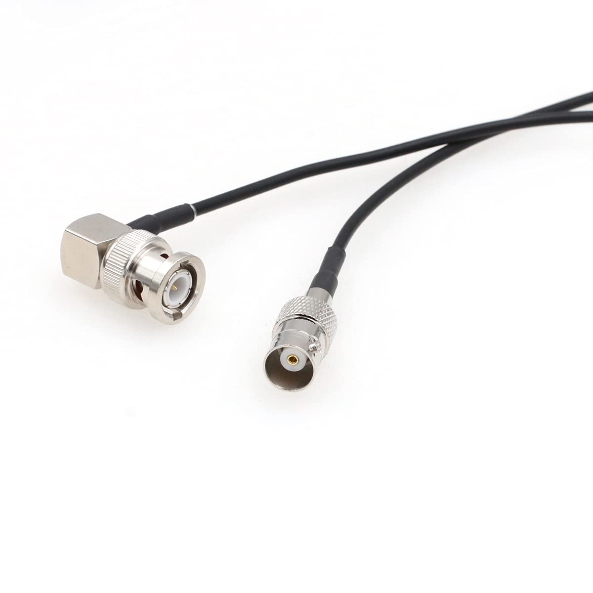 SZRMCC Right Angle BNC Male to BNC Female RF Coaxial Cable RG174 50ohm HD SDI Extension Cable (30cm)