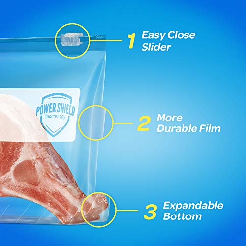 Ziploc Slider Freezer Bags with New Power Shield Technology, Standand
