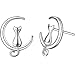 Women Girl Cute Cat and Moon 925 Sterling Silver Stud Earrings Best Gift for Lady