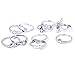 Fashion Woman Wholesale Lots 10pcs Mixed Silver Zircon Diamond Rings Set 03