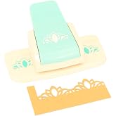 Craftelier - Embroidery Border Punch for Scrapbooking | Continuous border paper craft punch, cuts and embosses, cardstock, manual lever operation, 5.9 x 2 x 2 in, (15 x 5 x 5 cm)